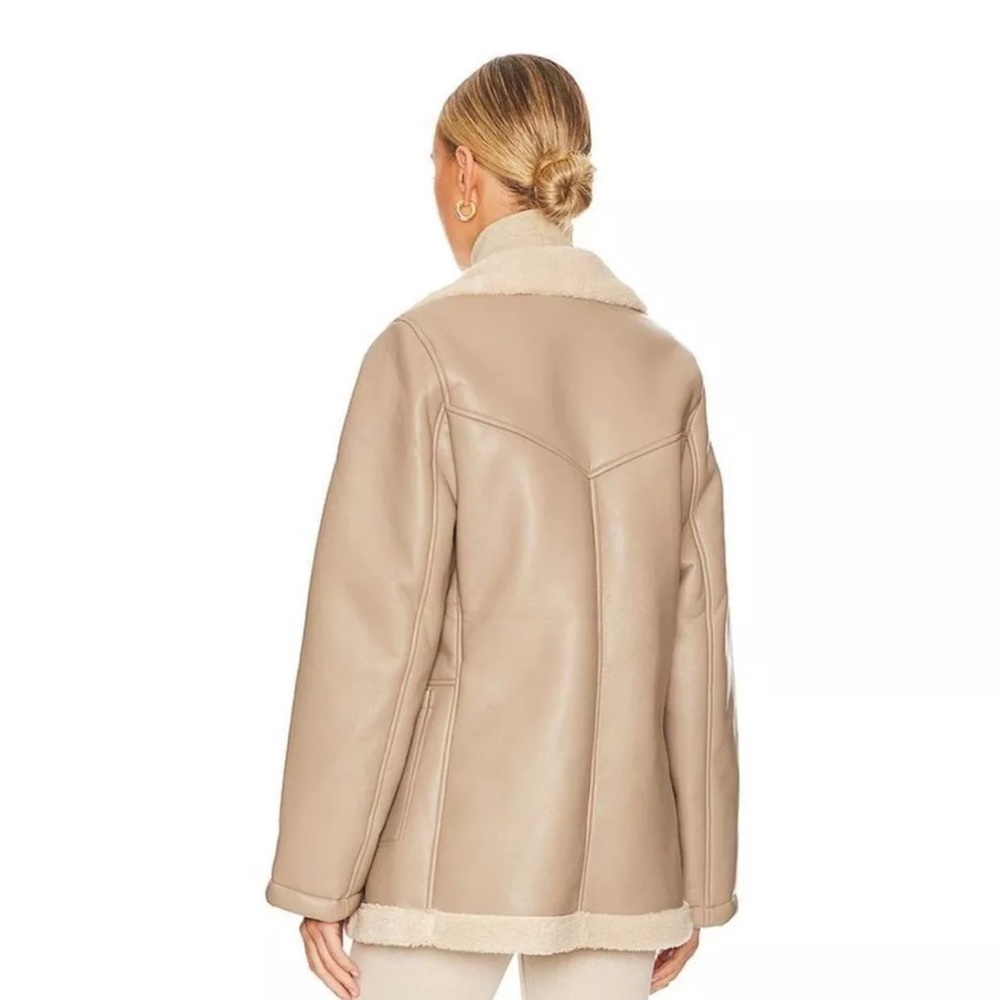NWT Astr The Label Revolve Francine Faux Leather Shearling Jacket Size XL - Picture 2 of 9